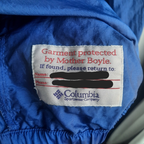 Vintage Columbia Windbreaker Jacket 90s color block blue green S pullover retro - Picture 8 of 8